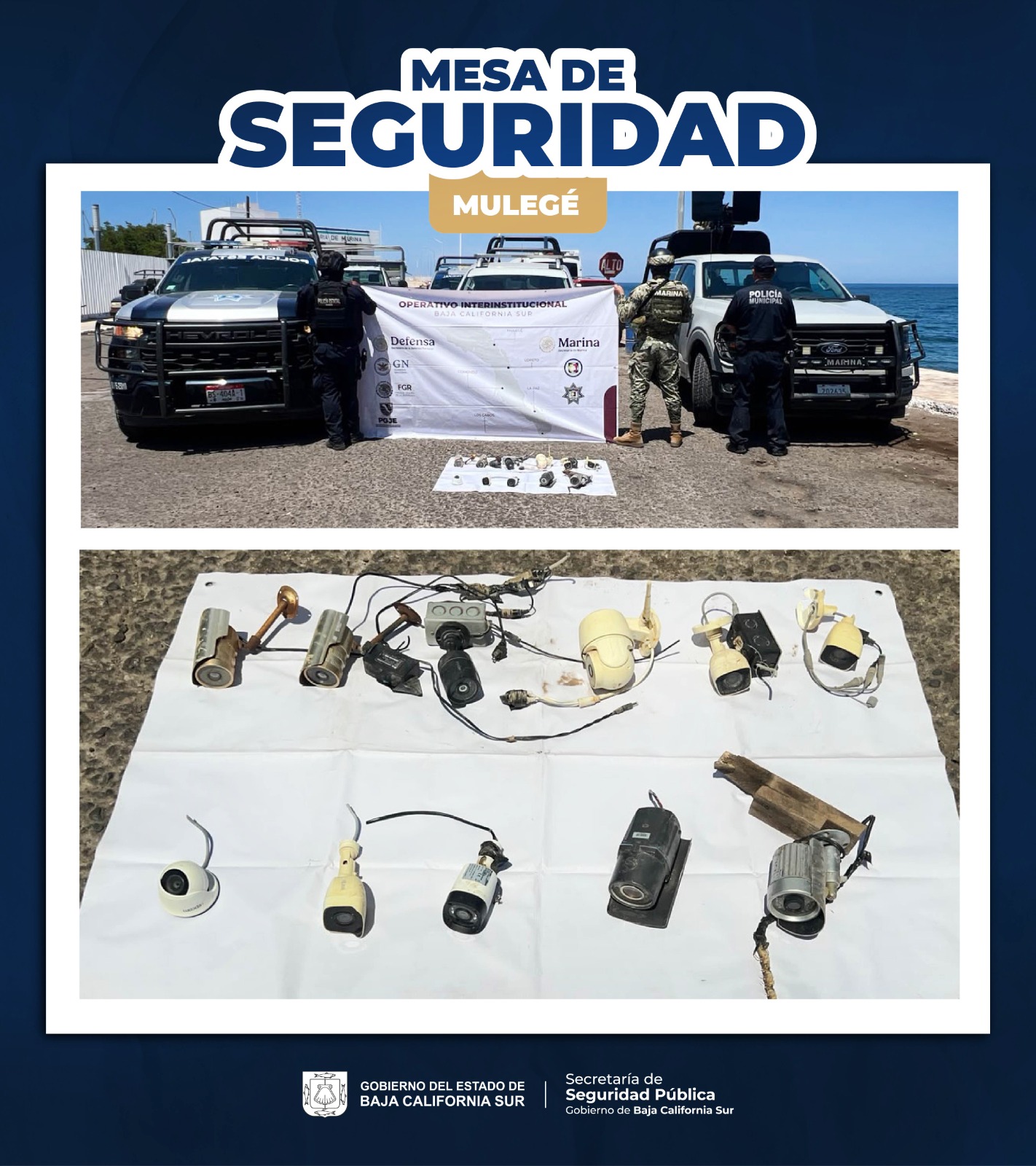SE ASEGURAN 11 CÁMARAS DE VIDEOVIGILANCIA DURANTE OPERATIVO EN SANTA ROSALÍA